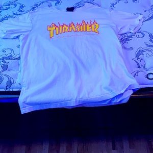 White thrasher tee adult M